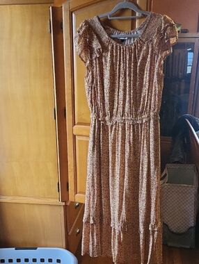 Universal Thread. Women’s Rust Floral Tiered Maxi Dress